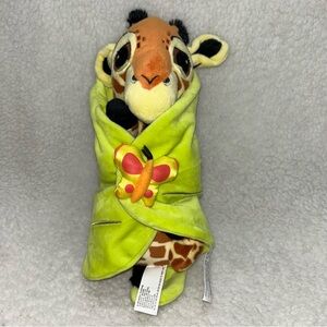 Disney Parks baby giraffe plush with leaf security blanket 12" big eyes